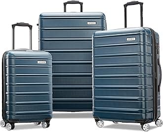 Omni 2 Hardside 3 Piece Set - Includes Global Carry-On, Medium, & Large Checked Suitcases - 360° Dual Spinner Wheels - Integrated TSA Lock & Expansion - Amazon Exclusive - Nova Teal