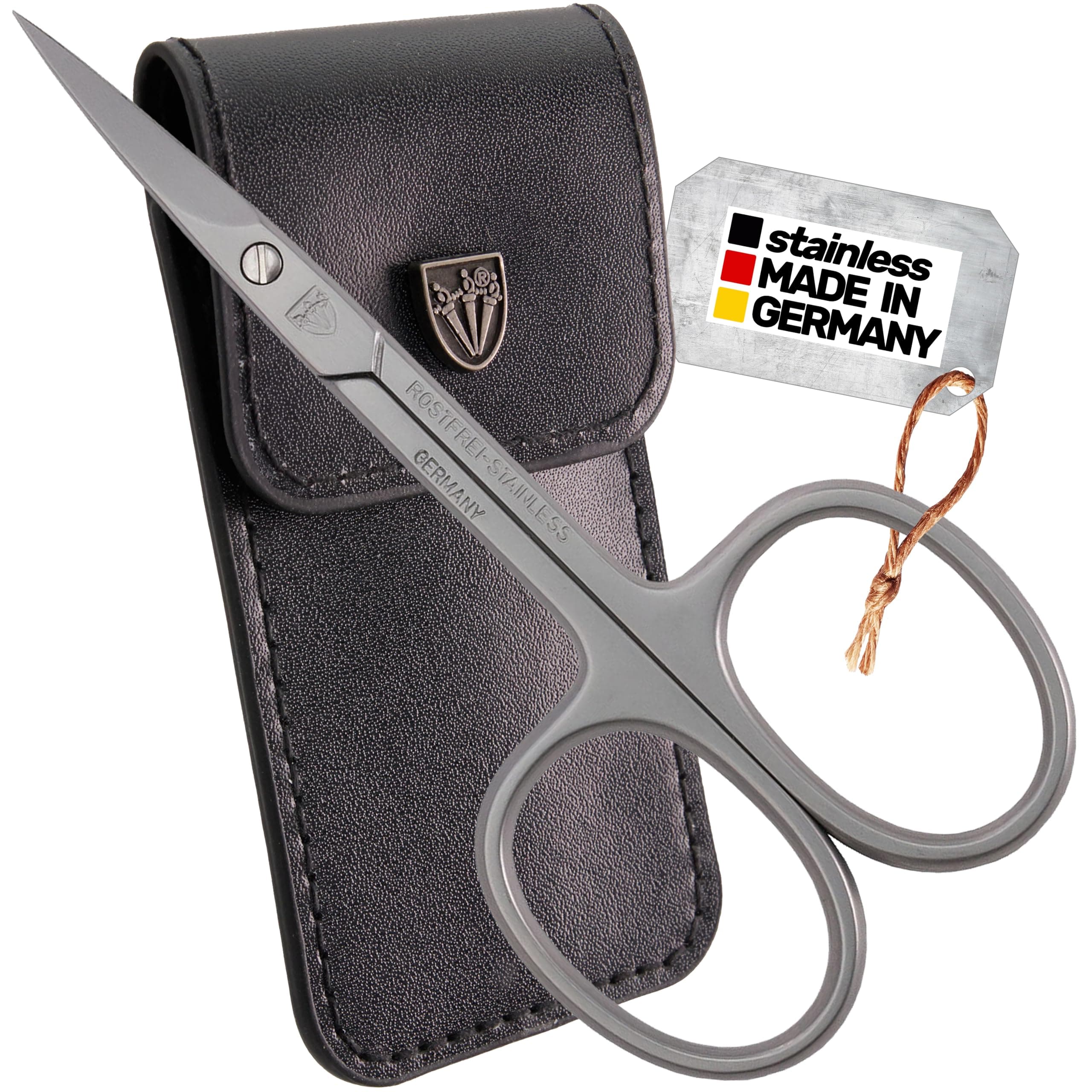 3 Swords Germany - brand quality STAINLESS STEEL INOX CURVED CUTICLE SCISSORS (1 PIECE) with case for manicure pedicure - nail care by 3 Swords - Made in Germany