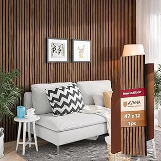 Avana Acoustic Wood Wall Panels – 47.2 X 12.6 Walnut Acoustic Panels Set Of 1 – Wall Panels For Interior Wall Decor For Homes, Offices, Studios – Sturdy And Durable Wood Panels For Wall