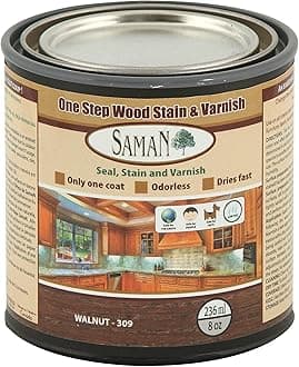 SamaN SAM-309-8 8-Ounce Interior Stain for Fine Wood for Seal, Stain and Varnish, Walnut