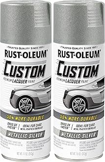 Rust-Oleum 323351 Automotive Custom Lacquer Spray Paint, 11 oz, Metallic Silver (Pack of 2)
