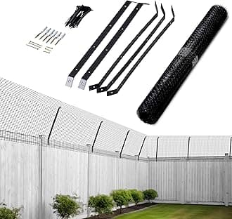 Cat Proof Fence Anti-Climb Barrier – Secure Outdoor Catio Enclosure Kit, Weatherproof Garden Mesh Fencing for Cat Safety & Protection (20 M)