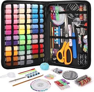 Coquimbo Sewing Kit Gifts for Grandma, Mom, Adults, Kids, Beginner, Home Traveler, Emergency, Portable Sewing Supplies Contains Soft Tape Measure, Scissors, Thread, Sewing Needles etc