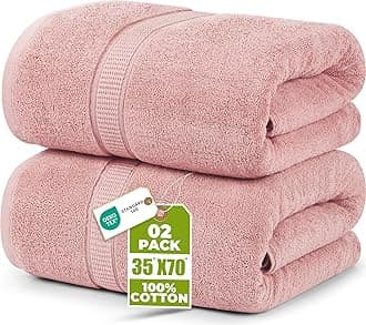 Utopia Towels - Premium Jumbo Bath Sheet (90 x 180 cm, 8 Pack) - 100% Ring Spun Cotton Highly Absorbent and Quick Dry Extra Large Bath Sheet - Super Soft Hotel Quality Towel (Dusty Pink)