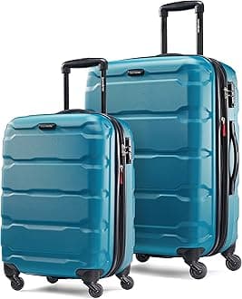 Omni PC Hardside Expandable Luggage with Spinner Wheels, Carribbean Blue, 2-Piece Set (20/24)