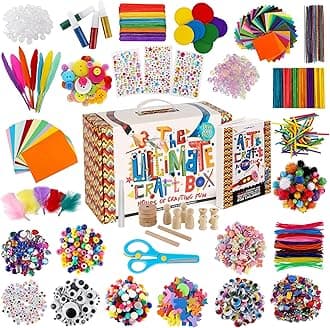 A&R CO. 3000+ Pcs Arts and Crafts Supplies & Materials for Kids - Ultimate Bulk Craft Kit for Boys & Girls with 99 Activities Book for Ages 3-5, 4-6, 6-8, 8-12