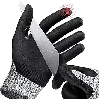 NoCry Professional Cut Resistant Work Gloves for Men and Women with Firm Grip and Waterproof Palms — Cut Resistant Gloves with Touchscreen Tips & Reinforced Thumb — Cutting Gloves or Anti Cut Gloves