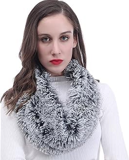Super Soft Fluffy Faux Fur Snood Scarf Neck Warmer