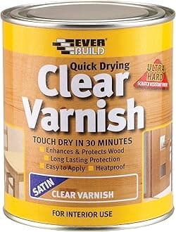 Everbuild – Quick Drying Clear Varnish – Indoor Use – Ideal For Interior Wood – Scratch-Resistant – Satin Finish – 750ml