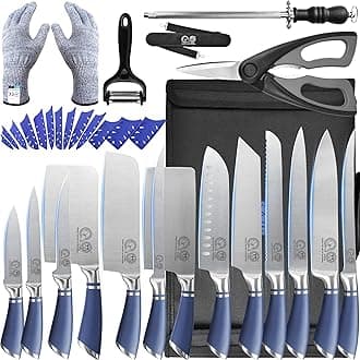 XYJ Knives,Professional Knife Sets for Master Chefs,Meat Cleaver Butcher for Camping,Chef Knife Set with Bag