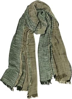 GERINLY Color Block Spring Scarf for Men Long Neck Wraps Shawl Urbanstyle Scarf Gift for Men, Q-armygreen, M