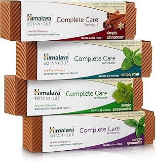 Botanique Complete Care Toothpaste, Herbal, Variety Pack, Fights Plaque, Freshens Breath, Fluoride Free, No Artificial Flavors, SLS Free, Cruelty Free, Foaming, 5.29 Oz, 4 Pack