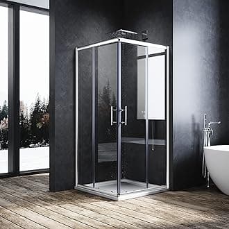 ELEGANT 900 x 900 mm Sliding Square Corner Entry Shower Enclosure 6mm Extra Toughened Safety Glass Sliding Shower Cubicle Door