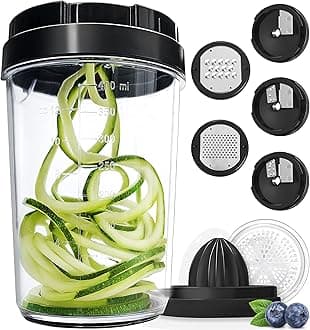 Fullstar Mandoline Slicer Spiralizer & Vegetable Slicer, Zucchini Noodle Maker, Onion & Food Chopper, Veggie Spiral Cutter & Grater (8 in 1)