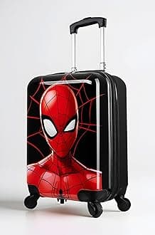 Marvel Spiderman Suitcase Kids Teens Hard Shell Luggage Travel Case 4 Wheels Handle 49 x 33 x 22cm 30L Travel Essentials