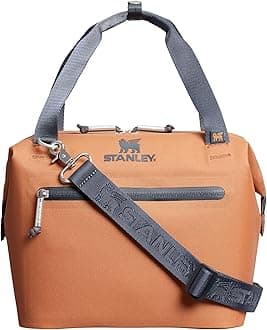 Stanley All Day Julienne Mini Cooler Bag and Lunch Box, 7.4 qt, 10 Can Coolers with Handles and Strap, 12 Hours Cooling, Insulated Travel Bag with Zipper, BPA Free, Toast