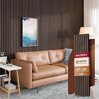 Avana Modern Acoustic Wood Wall Panels – 47.2X12.6 Inch Dark Walnut Acoustic Panels Set of 1 – Wall Panels For Interior Wall Decor For Homes, Offices, Studios – Sturdy And Durable Wood Panels For Wall