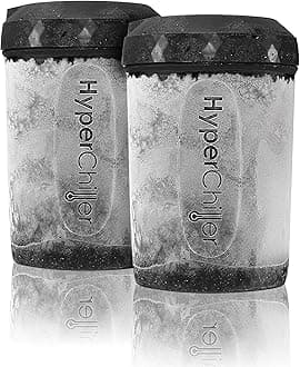 HyperChiller EBC-1023B 2-Pack Patented Coffee Beverage Cooler, Ready in One Minute, Reusable for Iced Tea, Wine, Spirits, Alcohol, Juice, 12.5 OZ, Black