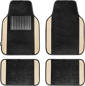 FH Group (FH Group International) Car Floor Mat, Beige, Full Set for Car, Driver Seat Heel Pad Included, 25.0 x 17.5 inches (63.5 x 44.5 cm) [Regular Japanese Imported Product] F14407BEIGE