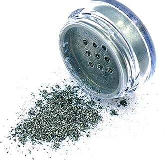 Teal Jewel Emerald City Green & Hints of Golden Sparkle Loose Powder Mineral Glitter Single Pot Eyeshadow Dust Pigments; Talc, Paraben & Cruelty Free, No Animal Testing