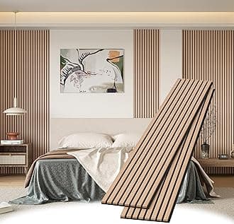 Wood Slat Wall Panels, 2 Pack 8 x 1 ft Decorative Wood Panels for Wall,Stylish Wall Panels for Interior Wall Decor, Modern Acoustic Wood Wall Panels with Felt Backing, Oak