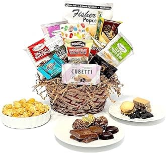 Easter Gourmet Gift Basket with Chocolate, Cookies, Candy, and Snacks. Hand-Crafted with premium foods for Kids, Men, Women, Friends, Family, and Teens (14 Piece)