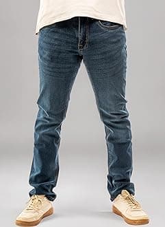 Men's Denim Jeans Straight Fit - Classic Fit - Basic Denim Mens Jeans Trousers - Black & Blue - Work Clothing - Straight Cut