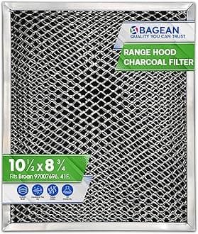 Stove Hood Vent Filter 10.5" x 8.8" 41F 97007696 Fit's Nutone & Broan Range Hood Filter Replacement for Ductless Exhaust Fan - Mesh Screen Filters Grease & Carbon Freshens Kitchen Oven Air (1-Pack)