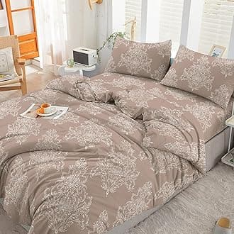 3PCS King Duvet Cover Set, 100% Egyptian Cotton, 400 Thread Count, Floral Printed King Bedding Set with Pillowcase