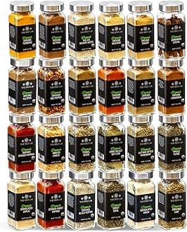 The Spice Lab Ultimate Organic Spices and Seasonings Set - 24 French Jars Starter Spice Kit for Cooking, Grilling & BBQ - Variety Pack with Unique Glass Jars - Gourmet Seasoning Gift Set for All Chefs