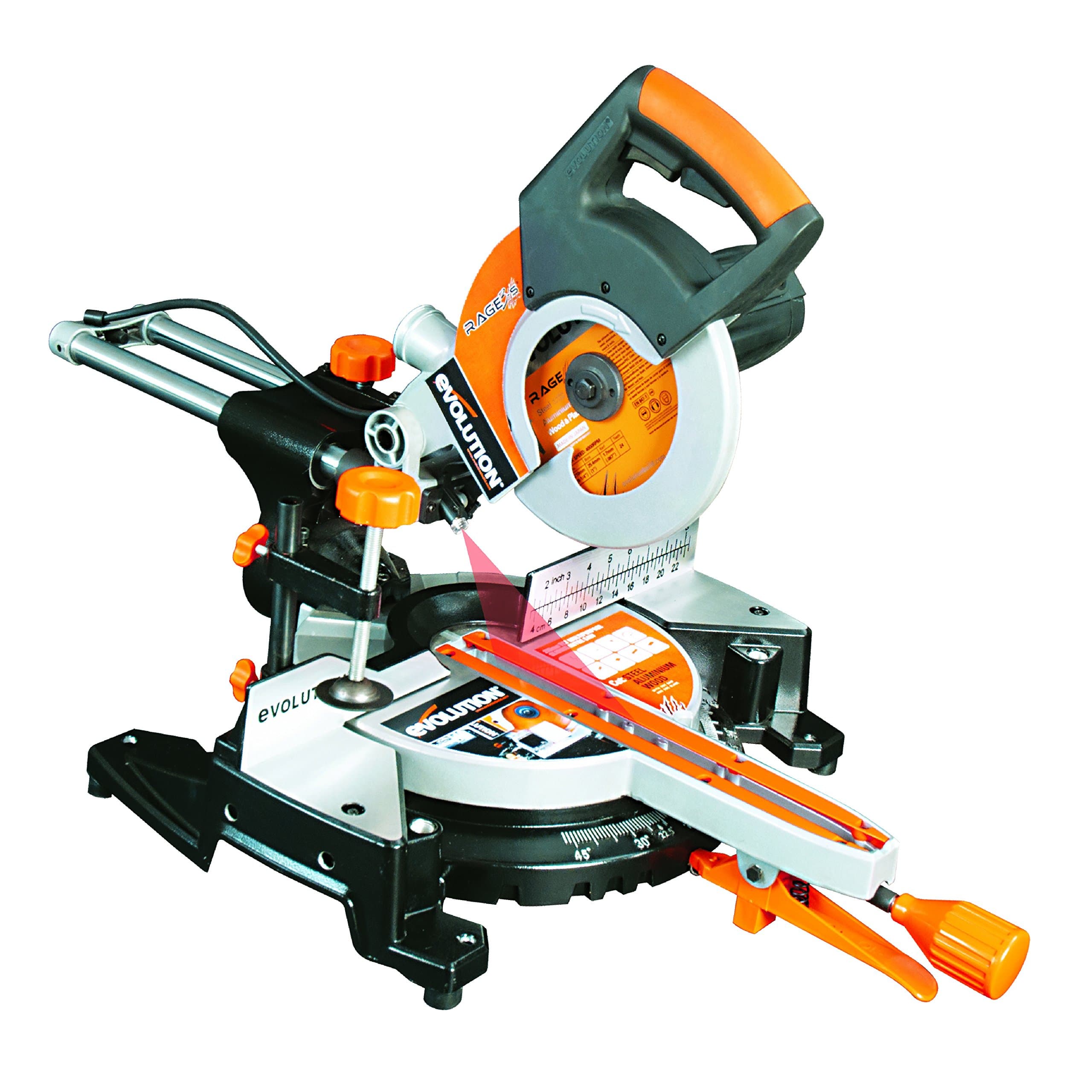 Evolution Power Tools RAGE3-S300 Multi-Purpose Sliding Mitre Saw with 300mm Slide Capacity, 210 mm (110V)