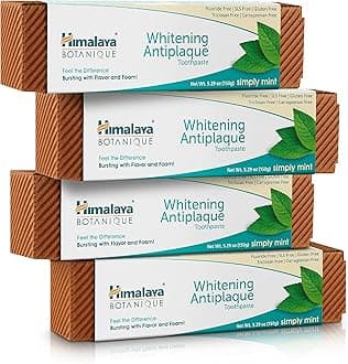 Botanique Whitening Complete Care Toothpaste, Teeth Whitening, Fights Plaque, Fluoride Free, No Artificial Flavors, SLS Free, Cruelty Free, Foaming, Simply Mint Flavor, 5.29 Oz, 4 Pack