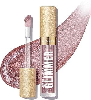 REVLON Super Lustrous Glimmer Gloss, Lip Makeup, Non-Sticky Finish Made with Plant-Based Glitter and Light-Refracting Pearls for High-Impact Shimmer, 003 Lavender Lust, 0.13 fl oz