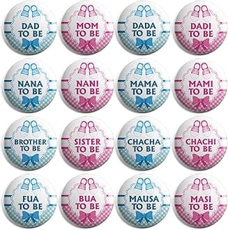 presta gifts baby shower family pin badges (to be family-16)- Multi color