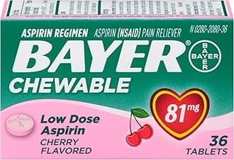 Children's Chewable, Children's Aspirin Pain Reliever, ct 81 Mg, Cherry, 36 Count
