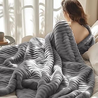 GentleSoft Frost Gray Fleece Blanket for Couch - Cozy Soft Blankets for Women, Cute Small Throws for Girls, 50x70 Inches