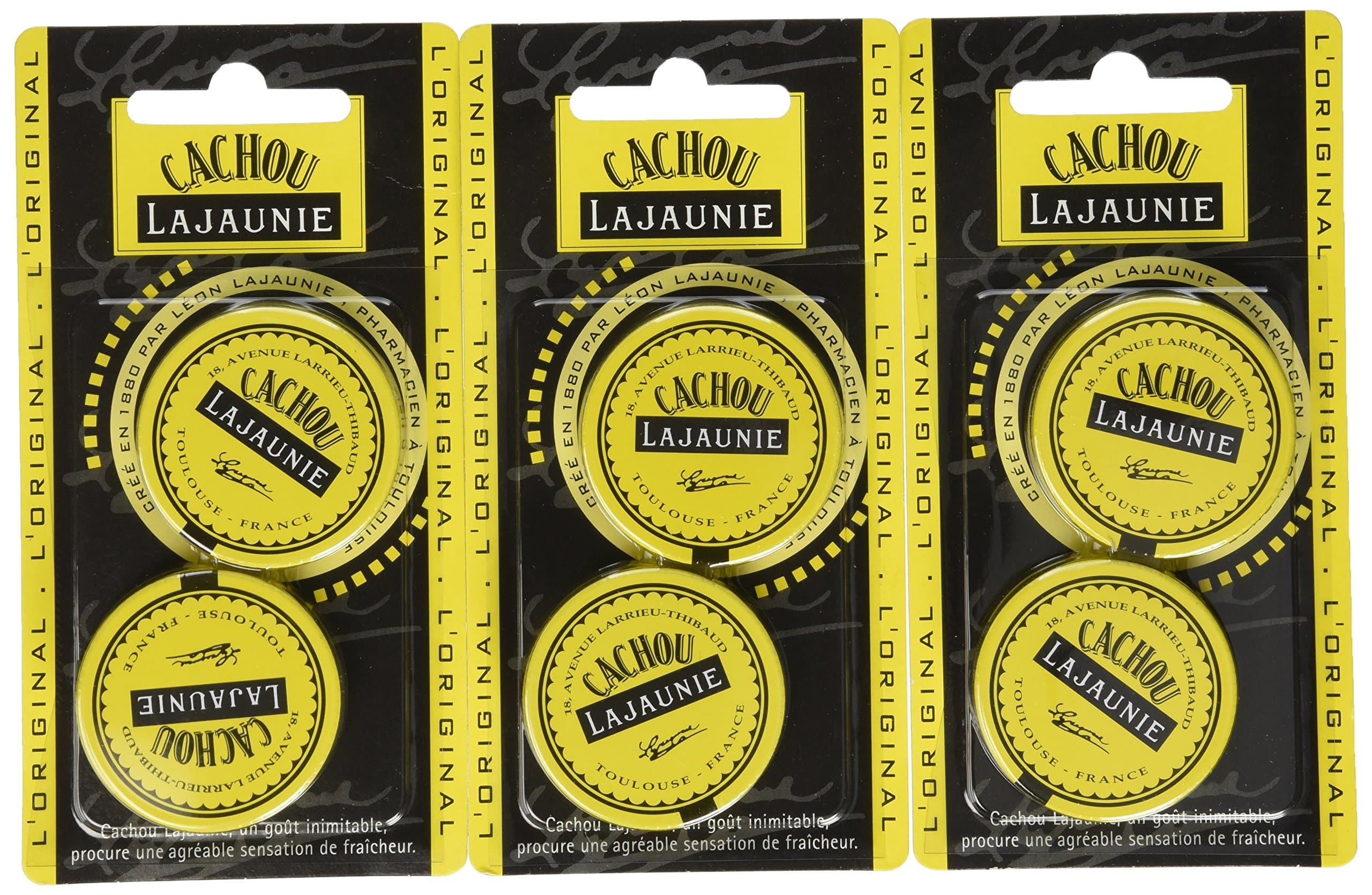 Cachou Lajaunie - Hard Licorice Candies From France, 6 Tins 6x0.25oz
