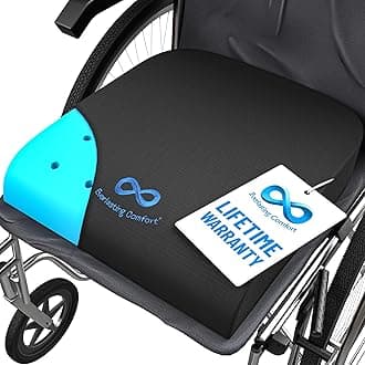Ventilated Wheelchair Cushions for Pressure Relief - Gel Memory Foam Wheel Chair Seat Cushion Pad for Seniors and Adults & Pain Relief - Soft Non-Slip Cover - Office Accessories
