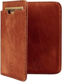 City Slim RFID Blocking Bifold Leather Wallet for Men - Minimalist Front Pocket Card Holder, Holds 9 Cards & Cash, Premium Italian Leather