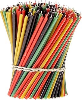 Danilovo Thin Taper Beeswax Candles - Honey-Scented, Decorative Candles Ideal for Birthday Decoration or Church Prayers - 4 Colours Drip Free, Tall & Smokeless Pack of 200 pcs, 16,5 cm