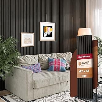 Avana Acoustic Wood Wall Panels – 47.2 x 12.6 Inch Smoke Oak Acoustic Panels 1 PC – Wall Panels For Interior Wall Decor for Homes, Offices, Studios – Modern Sturdy & Durable Wood Panels For Wall