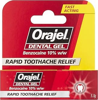 Dental Gel for Rapid Toothpain Relief - Benzocaine 10% w/w, Fast-Acting Dental Pain Relief Formula, 5.3g