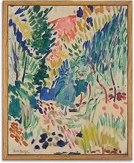 KBKBART Framed Canvas Wall Art, Vintage Abstract Matisse Wall Art Exhibition Posters for Room Aesthetic, Retro Colorful Gallery Art Prints, Classic Matisse Canvas Impressionist Painting Wall Decor for