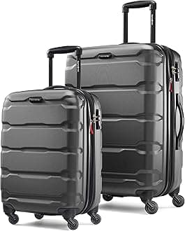 SamsoniteOmni Pc Hardside Expandable Luggage with Spinner Wheels, Black, 2-Piece Set (20/24), Omni Pc Hardside Expandable Luggage with Spinner Wheels