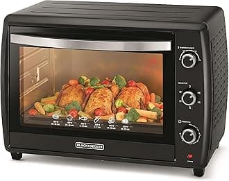 BLACK+DECKER Toaster Oven,2200W, 70L, Adjustable 90-230°C Thermostat, Double Grill with Convection, Glass Door for Safety, Rotisserie Function, Anti-Rust Stainless Steel Interior, Black - TRO70RDG-B5