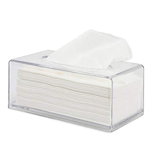 Tissue Paper Holder Box Cover Case Acrylic Clear Rectangular Tissue Box Household Office Facial Tissue Napkin Box for Car Living Room Bathroom Bar Restaurant
