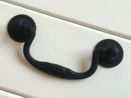 Dresser Door Drawer Pull Handles Knobs Black Retro Bail Drop Dresser Pull Drawer Knob Pulls Kitchen Cabinet Door Handle (Smaller Drawer pull)