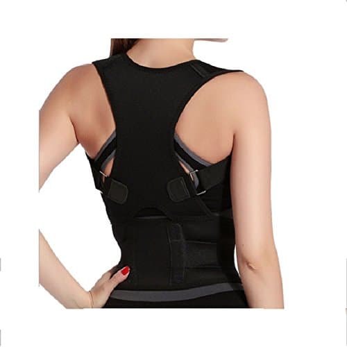 CGT Adjustable Posture Corrector Brace Belt Back Support Shoulder Adjustable Waist Lumbar Support Belt Humpback Prevent Body Straighten Slouch Compression Pain, Comfortable for Men & Women (Black,L)