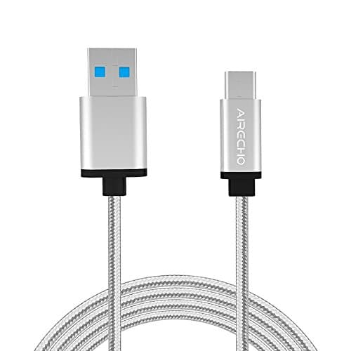 USB-C Cable, Airecho 5Gbps USB C to USB C 3.1 Gen 1 Nylon Braided Fast Sync Charging Cord for MacBook Pro, Chromebook Pixel, Samsung Galaxy S8 S8 (9.9FT/3M, CA Sliver)