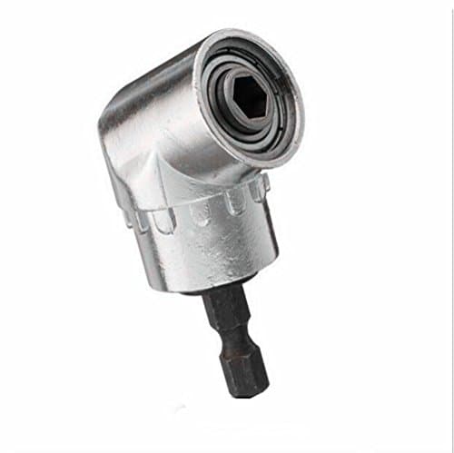 Right Angle Drill, Sinide 105 Degrees Angle Extension Power Screwdriver Drill Attachment 1/4 Inch Hex Drill Bit Screwdriver Socket Holder Adaptor (Short)